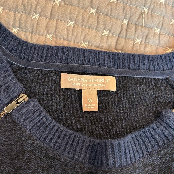 Banana Republic Women’s Merino Wool Blend Sweater w/ Zippers Size M Navy - Picture 6 of 7